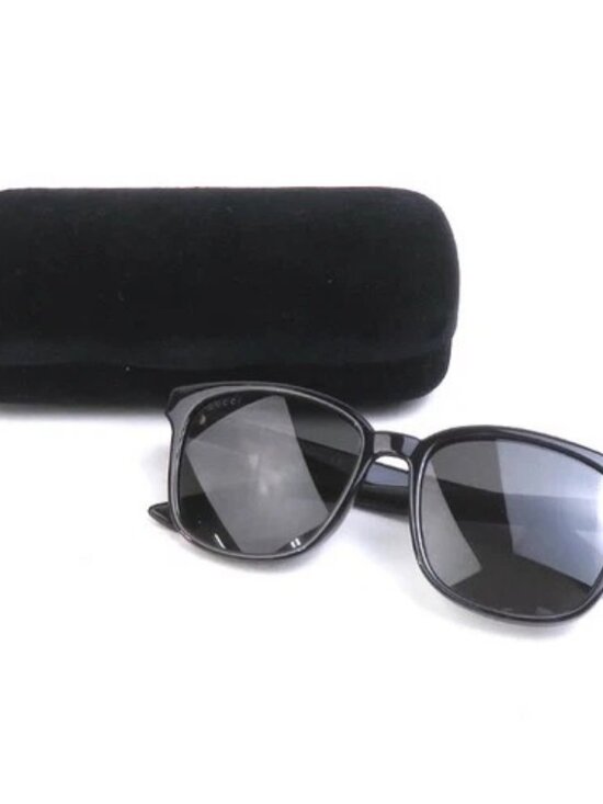 Auth GUCCI Sunglasses Black Plastic/Goldtone - e61705a main image 9